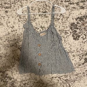 Navy & White Striped Blouse